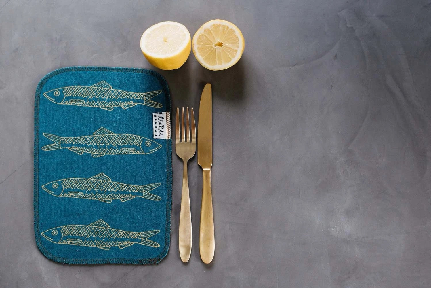 Bambuinen tiskirätti "Silakka" Kulta