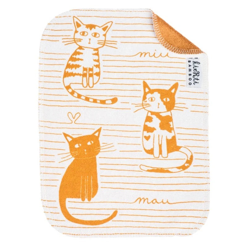 Bambuinen tiskirätti "Miu mau" Okra